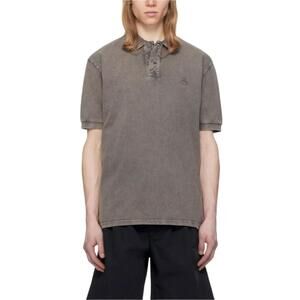 NEW ISABEL MARANT afko plastron polo shirt in faded black